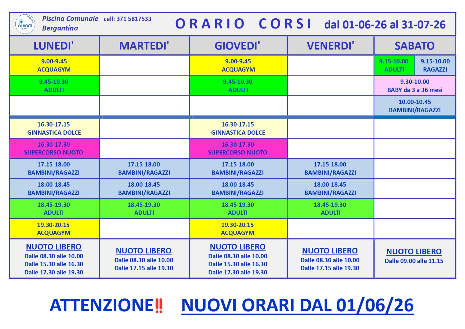 Orario Corsi